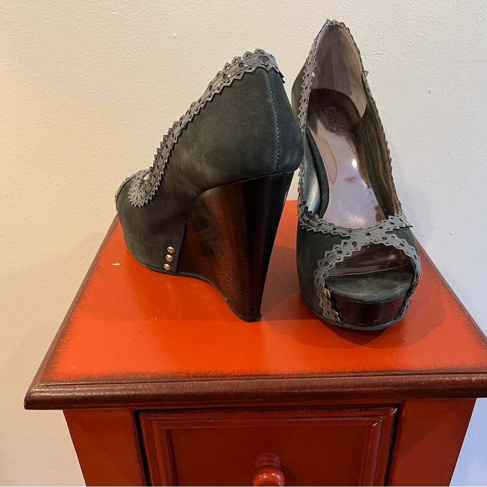 Grey and black wedge heels. Never worn.